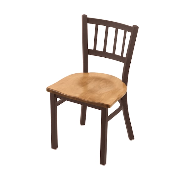 610 Contessa 18" Chair with Bronze Finish and Medium Maple Seat